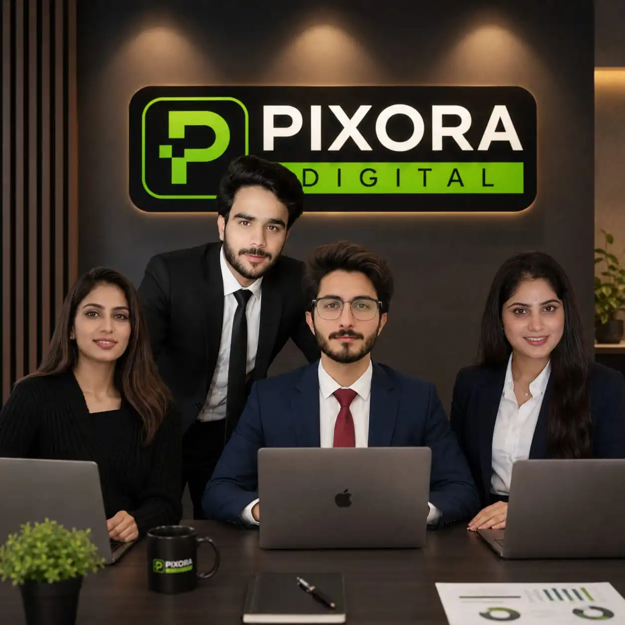 Pixora Digital speaking on stage