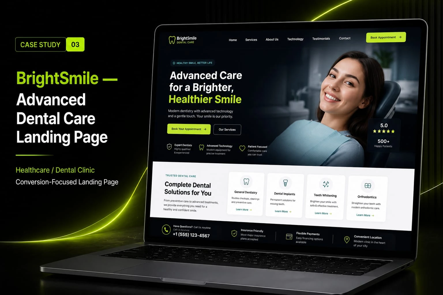 BrightSmile Dental Clinic Landing Page