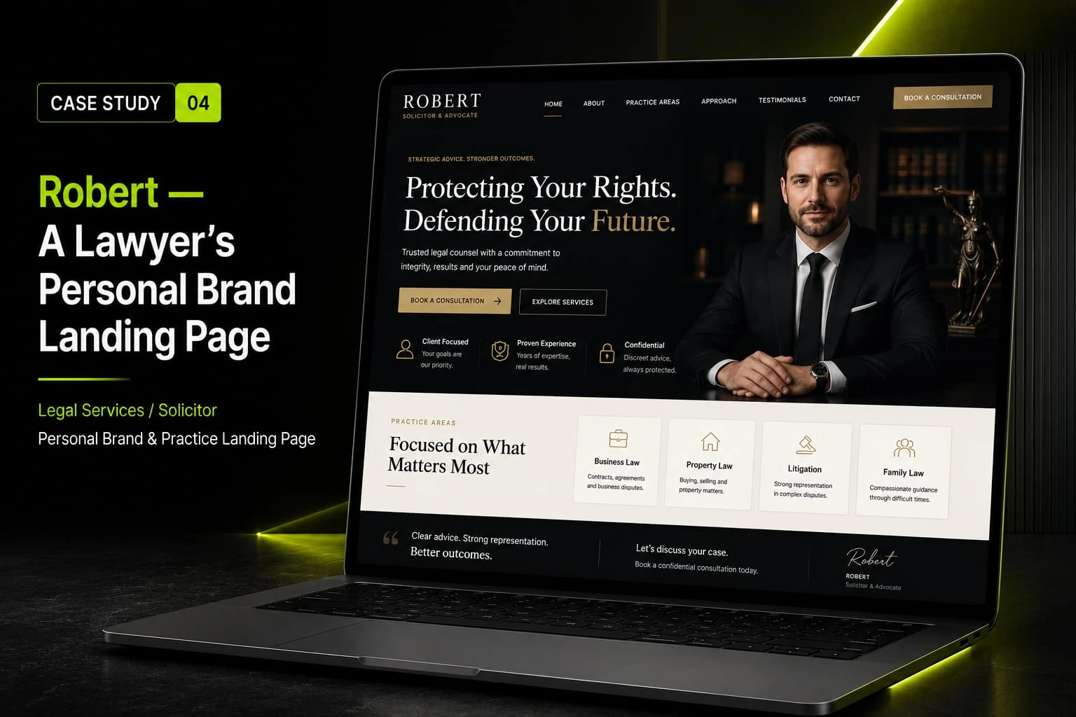 Robert Solicitor Personal Brand Landing Page