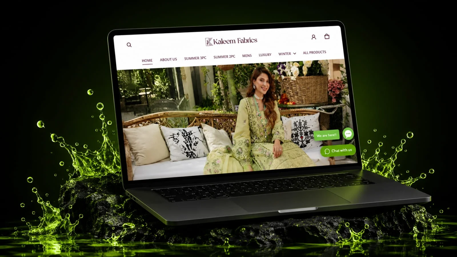 Kaleem Fabrics Shopify Fashion Store Screenshot