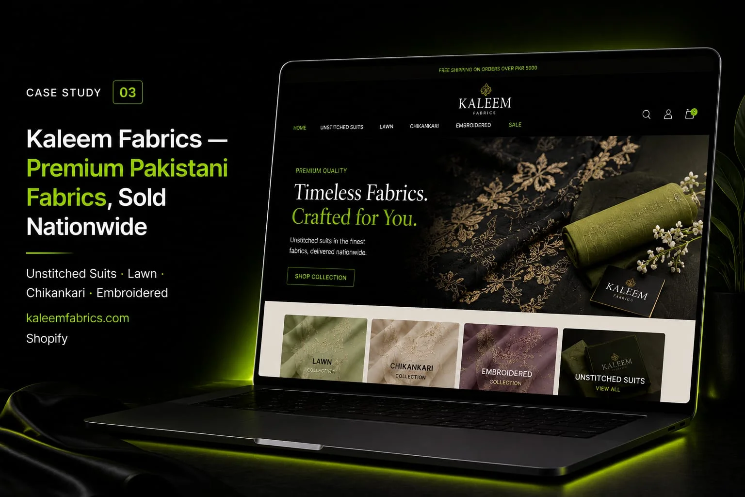 Kaleem Fabrics Shopify Pakistani Fashion Store